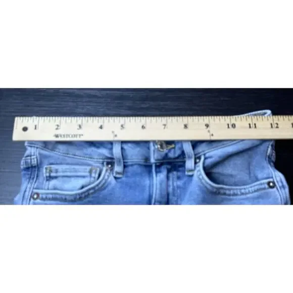 We The Free Free People Raw Hem Straight Cut Jeans Size 26, 25” Inseam - Picture 4 of 8